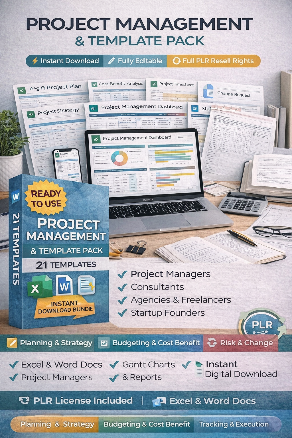 Project Management Spreadsheet Templates (PLR)