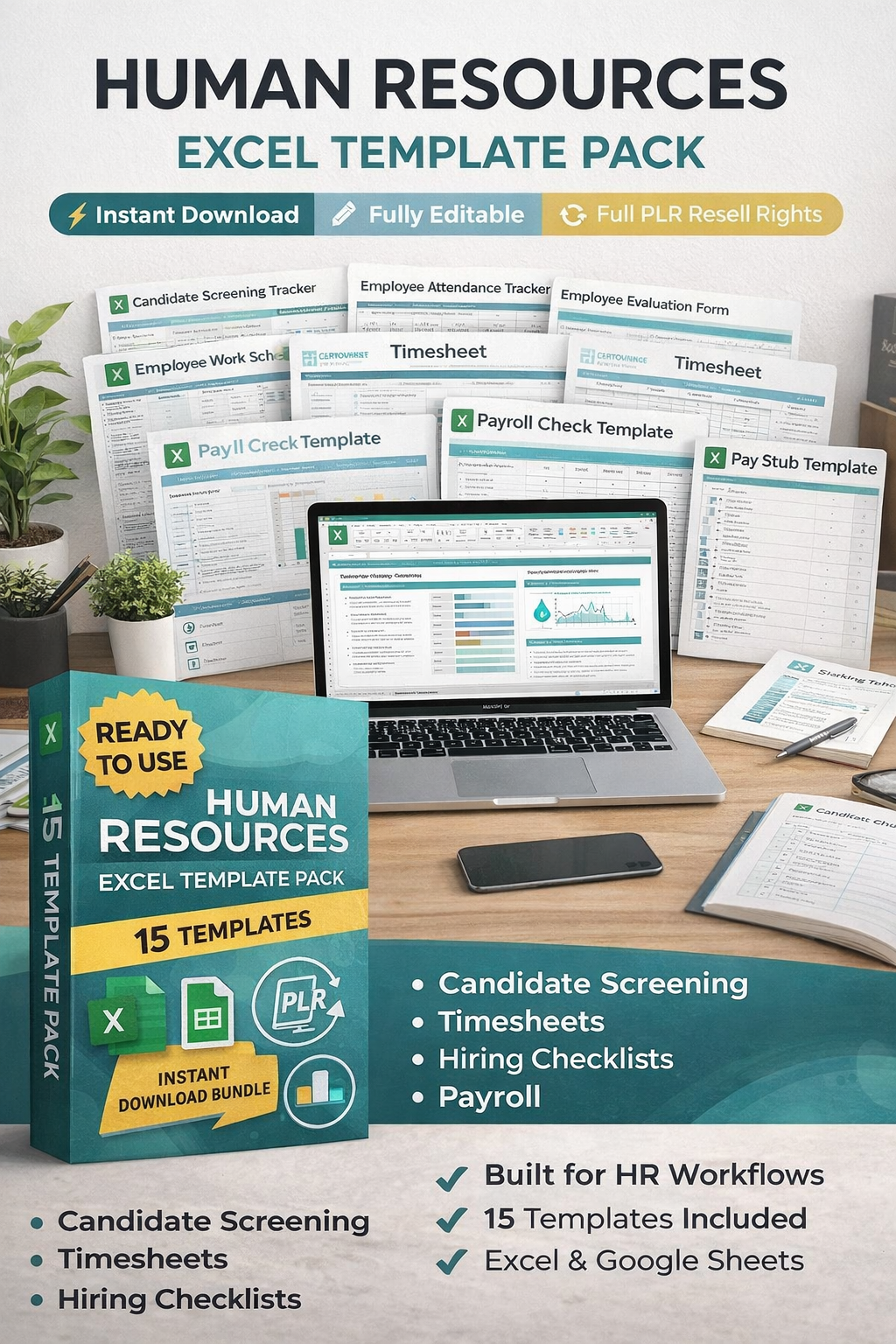 Human Resources Spreadsheet Templates (PLR)