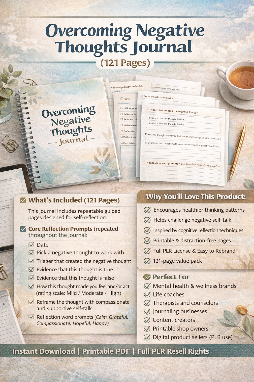 Overcoming Negative Thoughts Journal